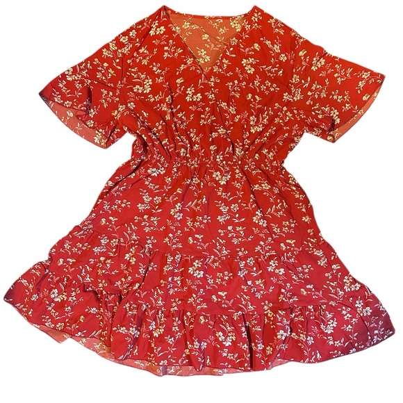 Cupshe Surplice & Paneled Ditsy Mini Dress – Size L NWT - Picture 3 of 6